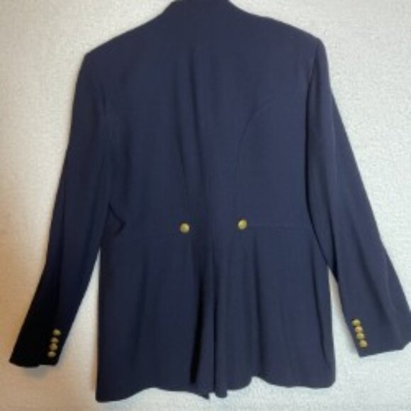 RALPH LAUREN VTG MILITARY JACKET NAVY DOUBLE BREASTED SZ 14- WORSTED WOOL- USA - Picture 8 of 9
